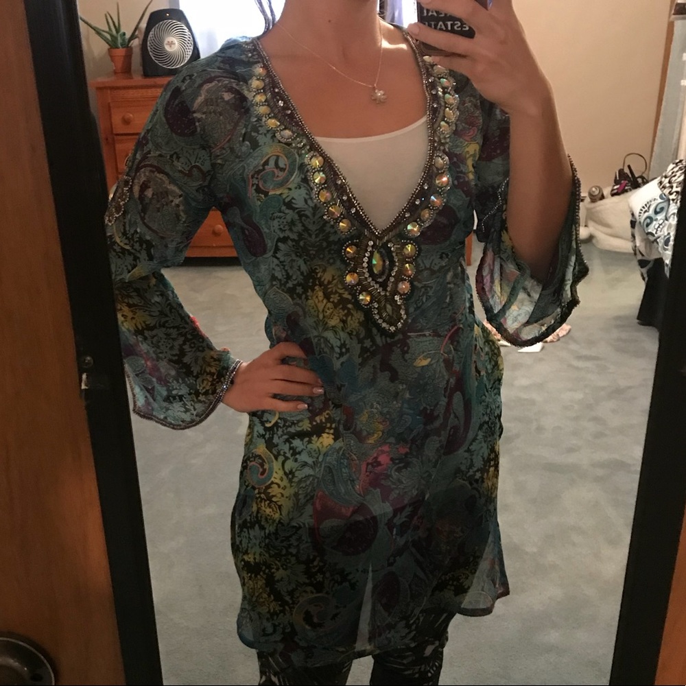 EMBELLISHED BATHING SUIT COVER UP !